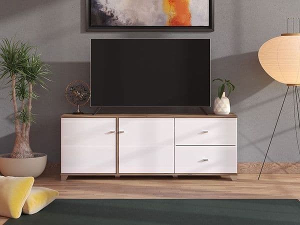 merlot white gloss and warm oak tv unit cabinet p jpg