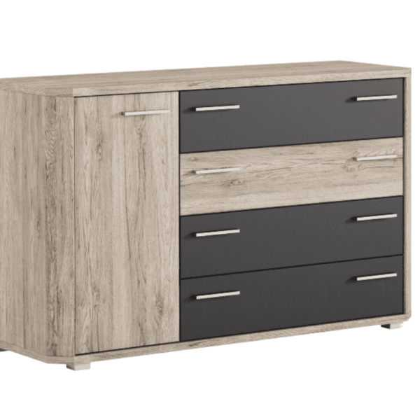 mocha dark brown with oak effect chest of drawers dresser p png