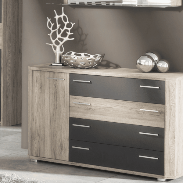 mocha dark brown with oak effect chest of drawers dresser p png
