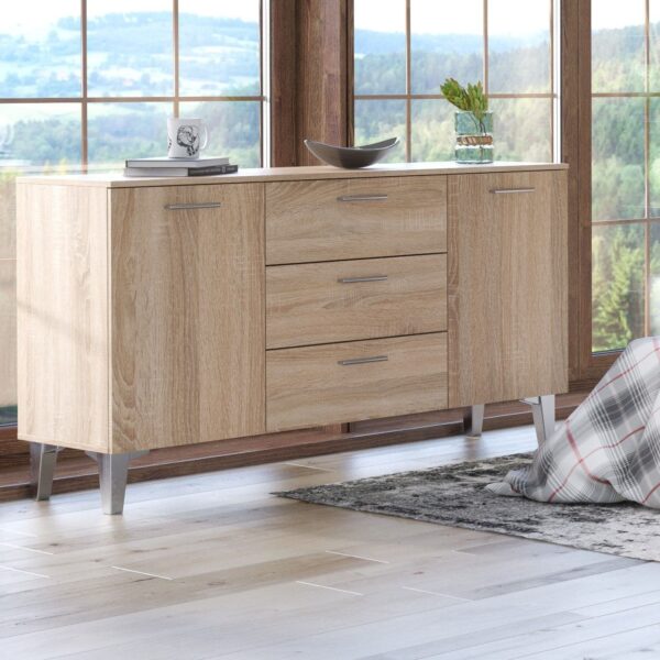 santino sonoma oak effect large wide door drawer sideboard p jpg