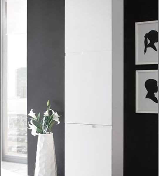 santino tall narrow bookcase with white gloss doors s p jpg