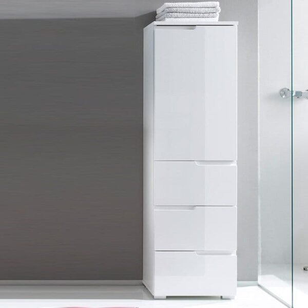 santino white gloss slim tallboy storage unit with cupboard and drawers s p jpg