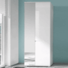 santino white gloss slim wardrobe with mirrored door s p png