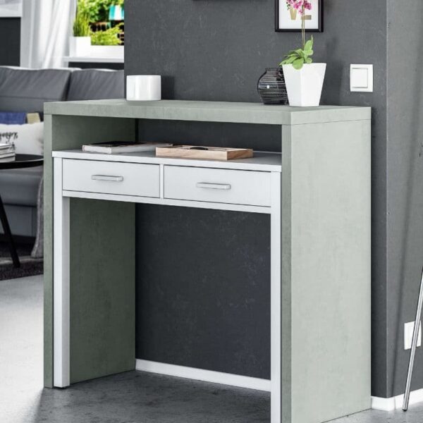turin artic concrete grey and white desk dressing table or console table p jpg
