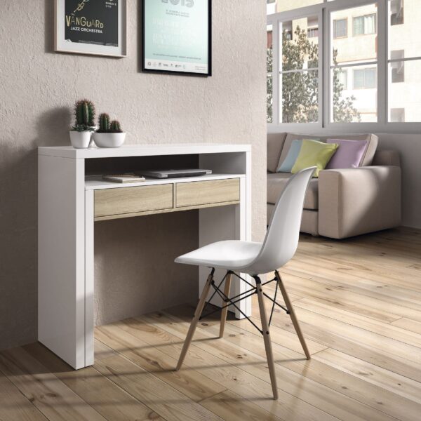 turin white and oak desk dressing table or console table p jpg