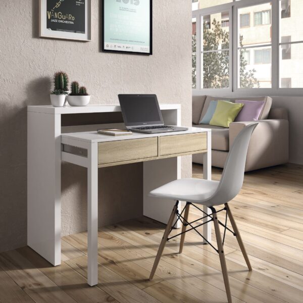 turin white and oak desk dressing table or console table p jpg