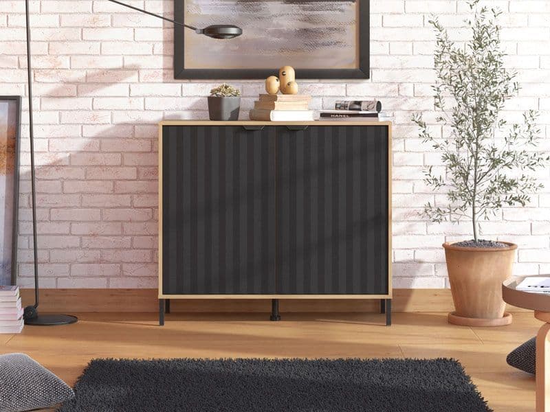 Massawa Artisan Oak Effect And Black Small Sideboard 3 vilamoura artisan oak effect and black small sideboard p jpg