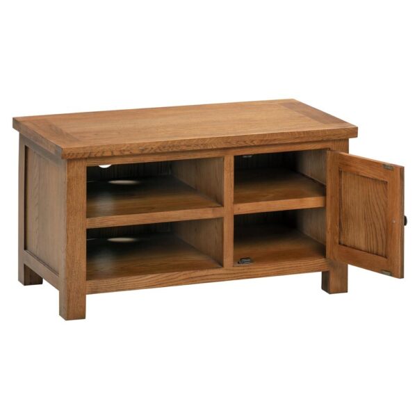 DORR small TV entertainment unit storage living room rustic dark oak open x c default jpg