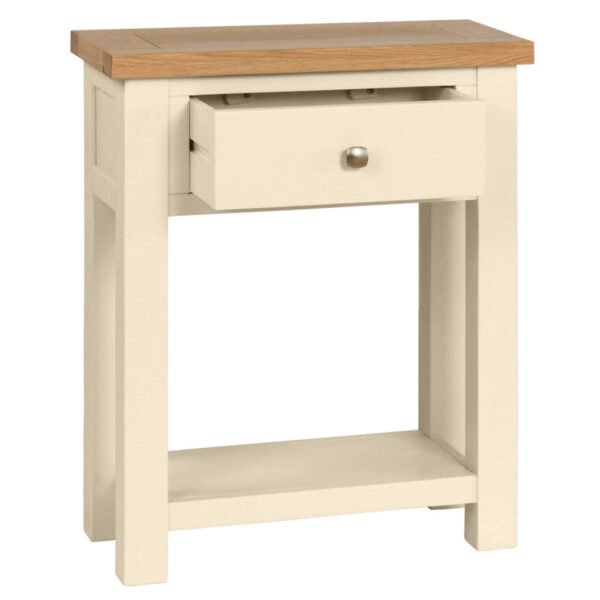DPTPI painted small console table hallway living dining telephone oak top ivory open x c default jpg