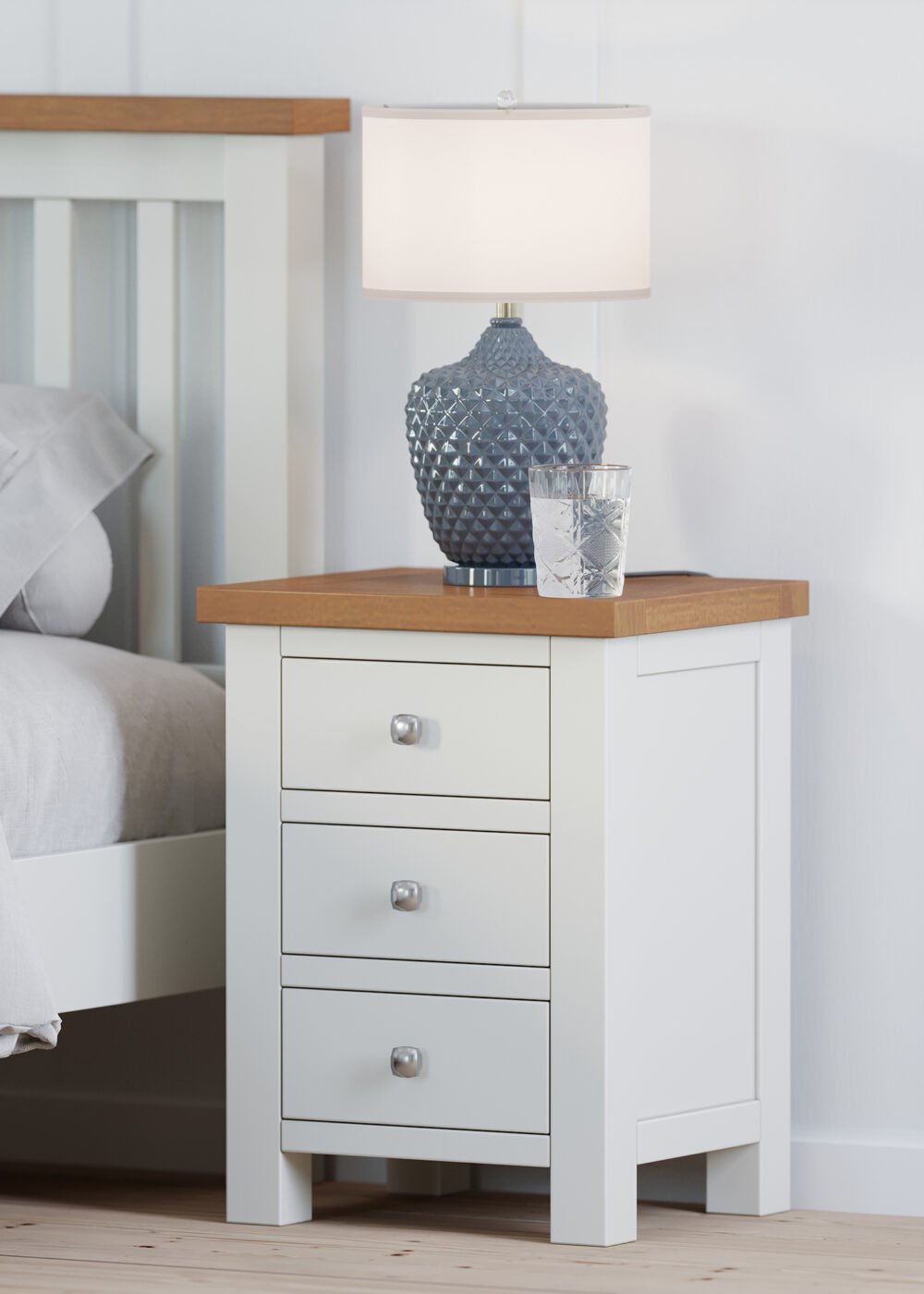 Delphinus White 3 Drawer Bedside 4 Dorest Bedroom White x c default jpg