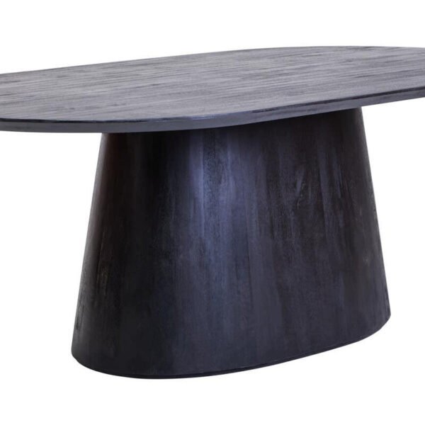 Perdelle Mango Wood Oval Dining Table in Black Finish