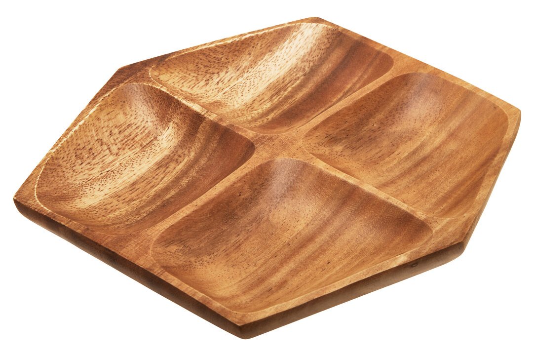 Kordelia Small Four Section Serving Dish in Acacia Wood 13 jpg