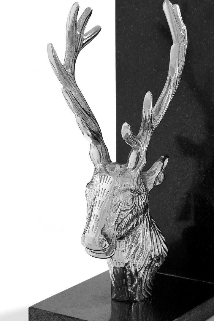 Kingswell Set of 2 Stag Bookends with Marble Base 7 jpg