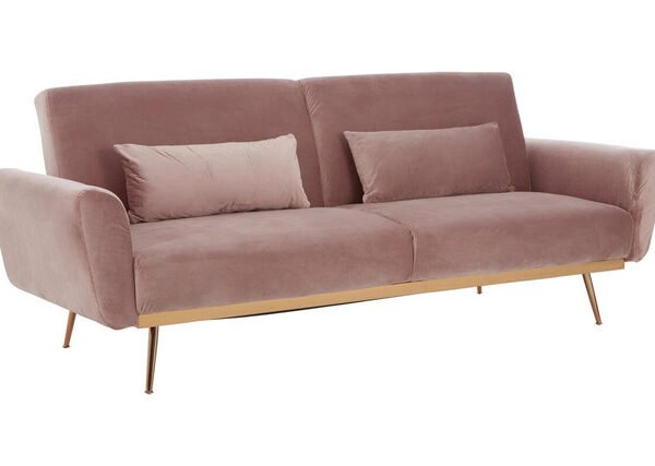 Hatfield Pink Velvet Sofa Bed