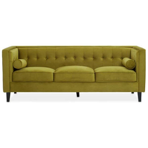 Helior 3 Seat Olive Velvet Sofa