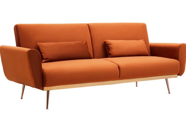 Hatfield Burnt Orange Velvet Sofa Bed