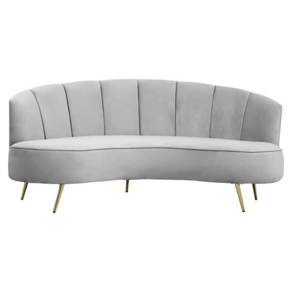 Hyde Three Seat Grey Velvet Sofa
