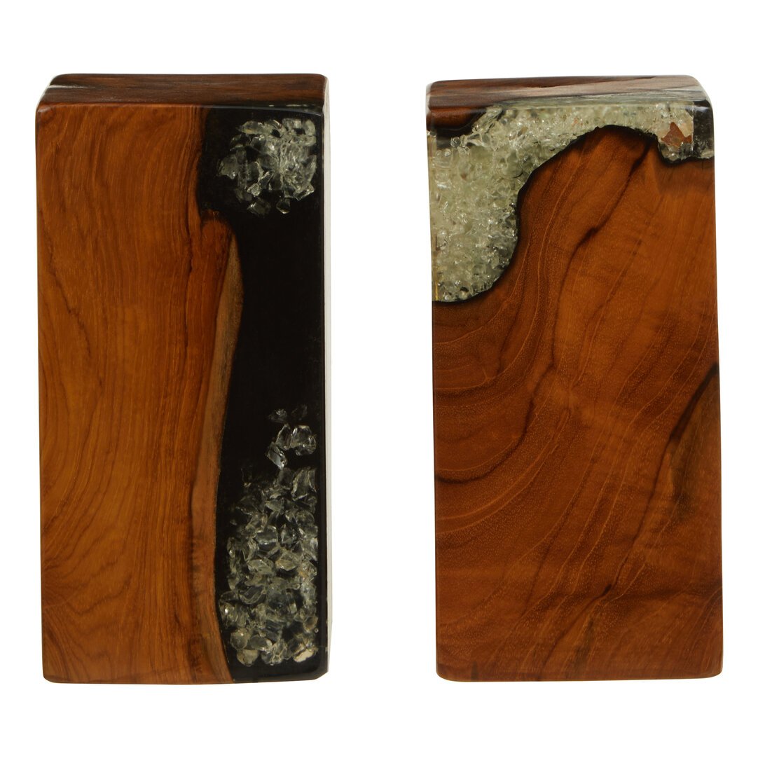 Saffira Set Of 2 Teak and Resin Bookends 21 jpg