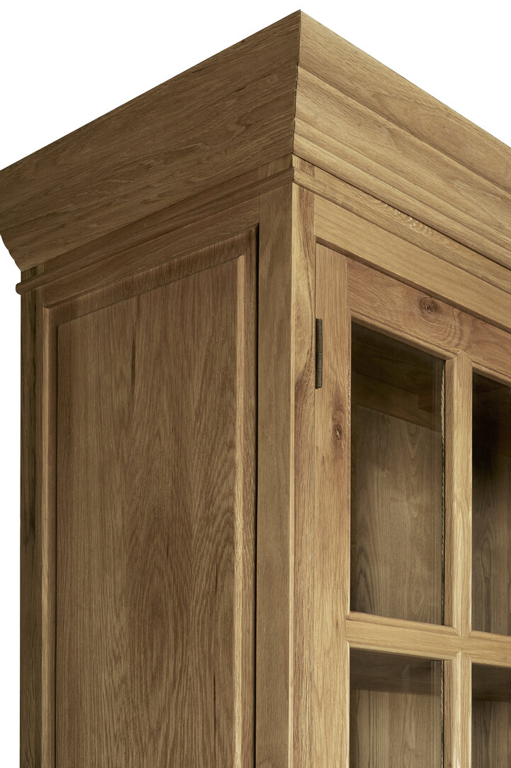 Lorette Oak Wood Tall Cabinet in Washed Grey Finish 5 jpg