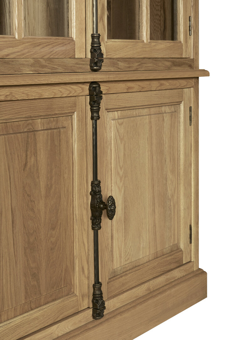 Lorette Oak Wood Tall Cabinet in Washed Grey Finish 4 jpg