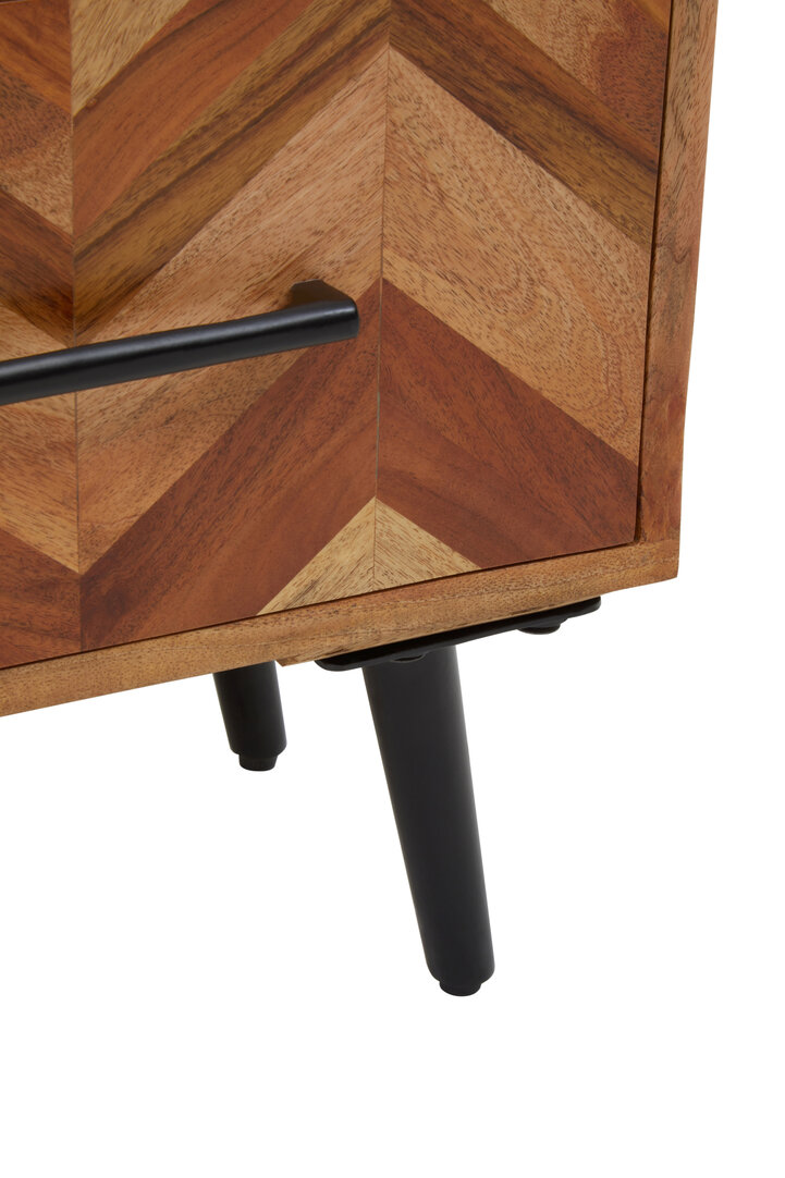 Bonnaire Two Drawer Bedside Table in Mango Wood 4 jpg