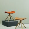 Beaumont Tan Leather Footstool 2 jpg