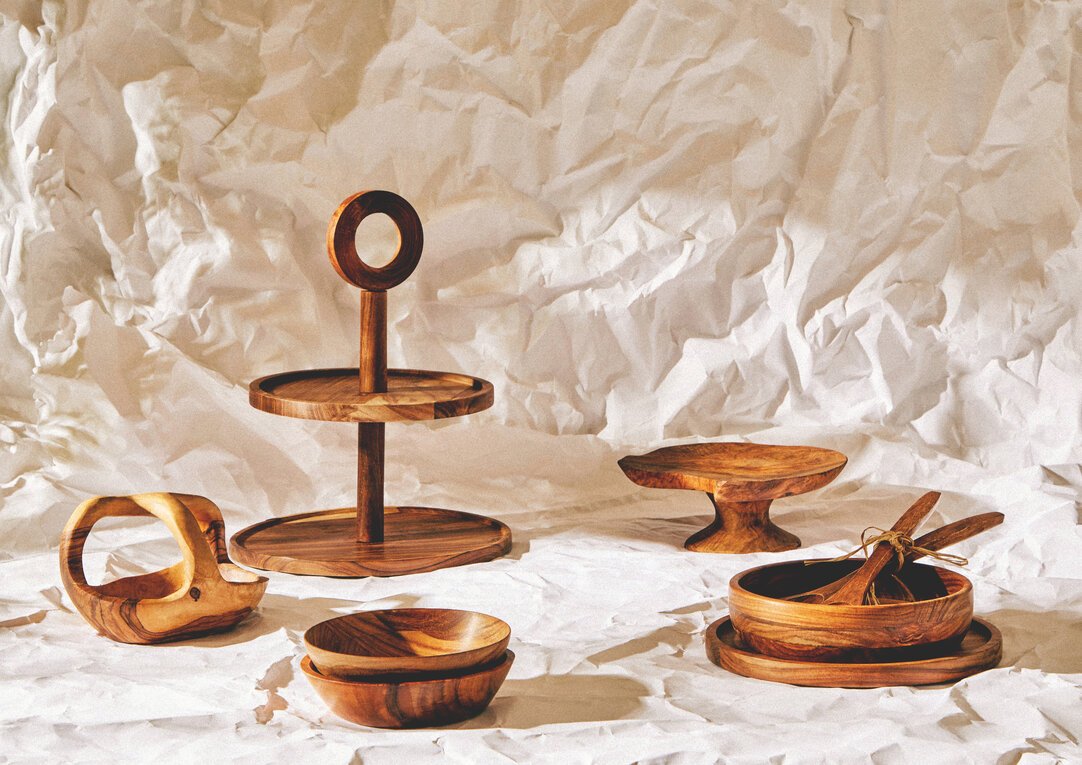 Rosavio Large Round Sheesham Wood Salad Bowl 23 jpg