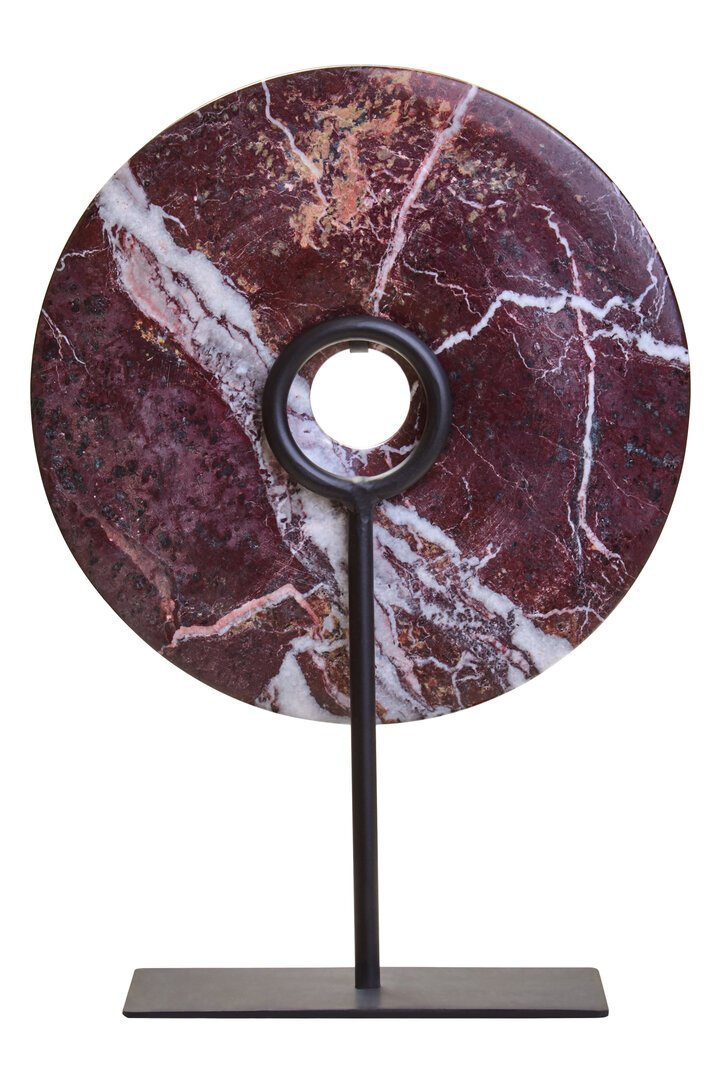 Salviati Small Red Marble Round Dia 20cm Disc Sculpture 19 jpg