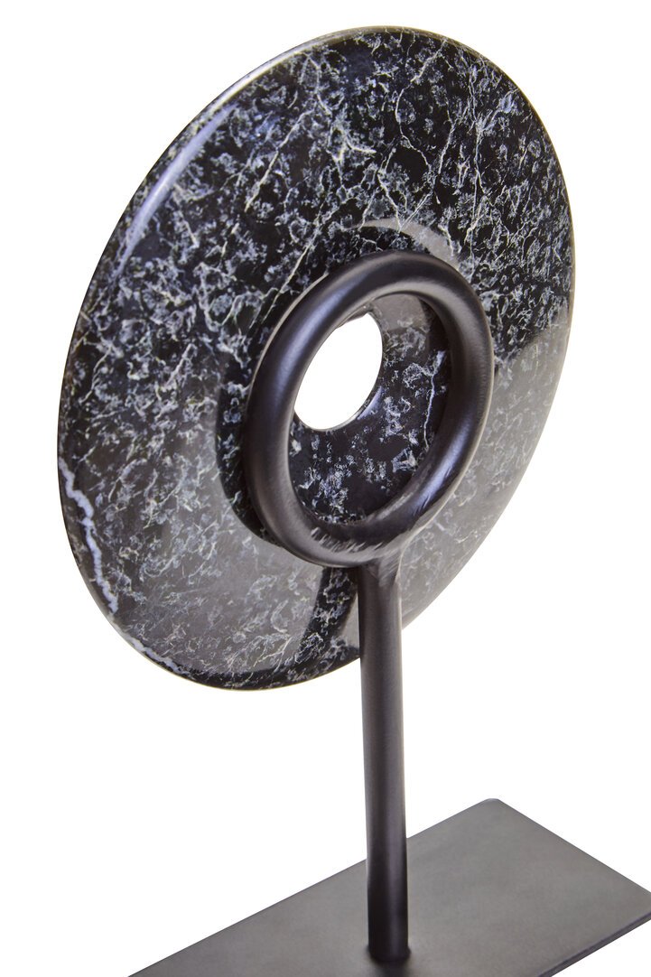Salviati Extra Small Black Marble Round Dia 15cm Disc Sculpture 19 jpg