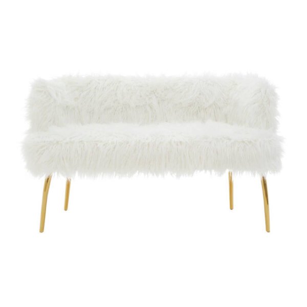 Cavendish Fur Effect Sofa with Gold Legs