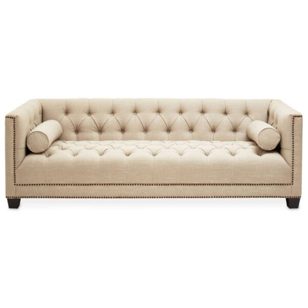 Sarina 3 Seat Stone Fabric Sofa
