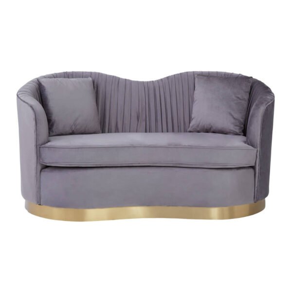 Franzetti Grey 2 Seat Pleated Velvet Sofa