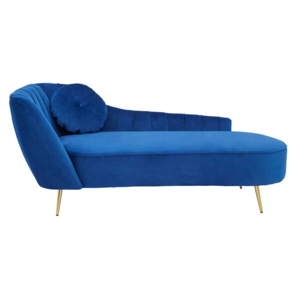 Fioréa Midnight Blue Velvet Left Arm Chaise Longue