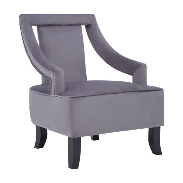 Flint Grey Velvet Chair