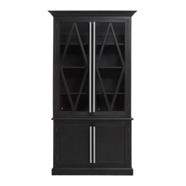 Lorette Black Oak Wood Tall Cabinet