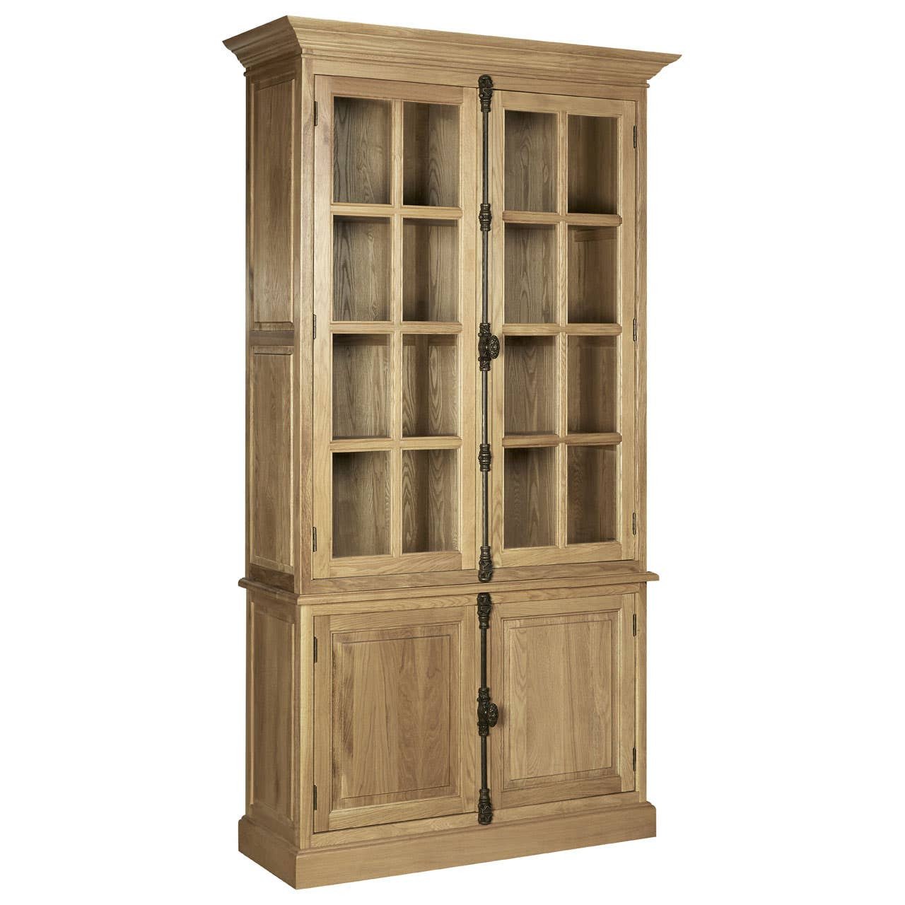 Lorette Oak Wood Tall Cabinet in Washed Grey Finish 7 Lorette Oak Wood Tall Cabinet in Washed Grey Finish - Image 4