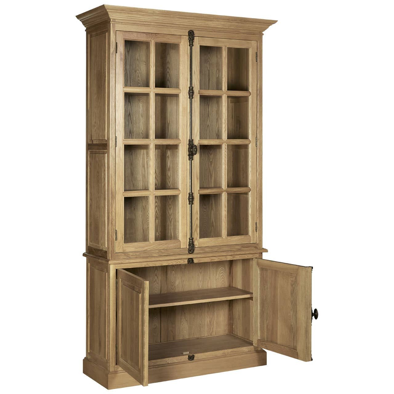 Lorette Oak Wood Tall Cabinet in Washed Grey Finish 9 Lorette Oak Wood Tall Cabinet in Washed Grey Finish - Image 6