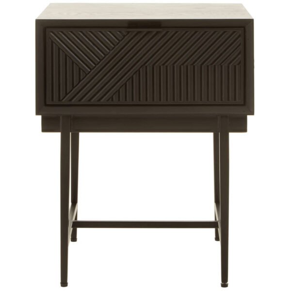 Jolana Black Finish Side Table with 1 Drawer