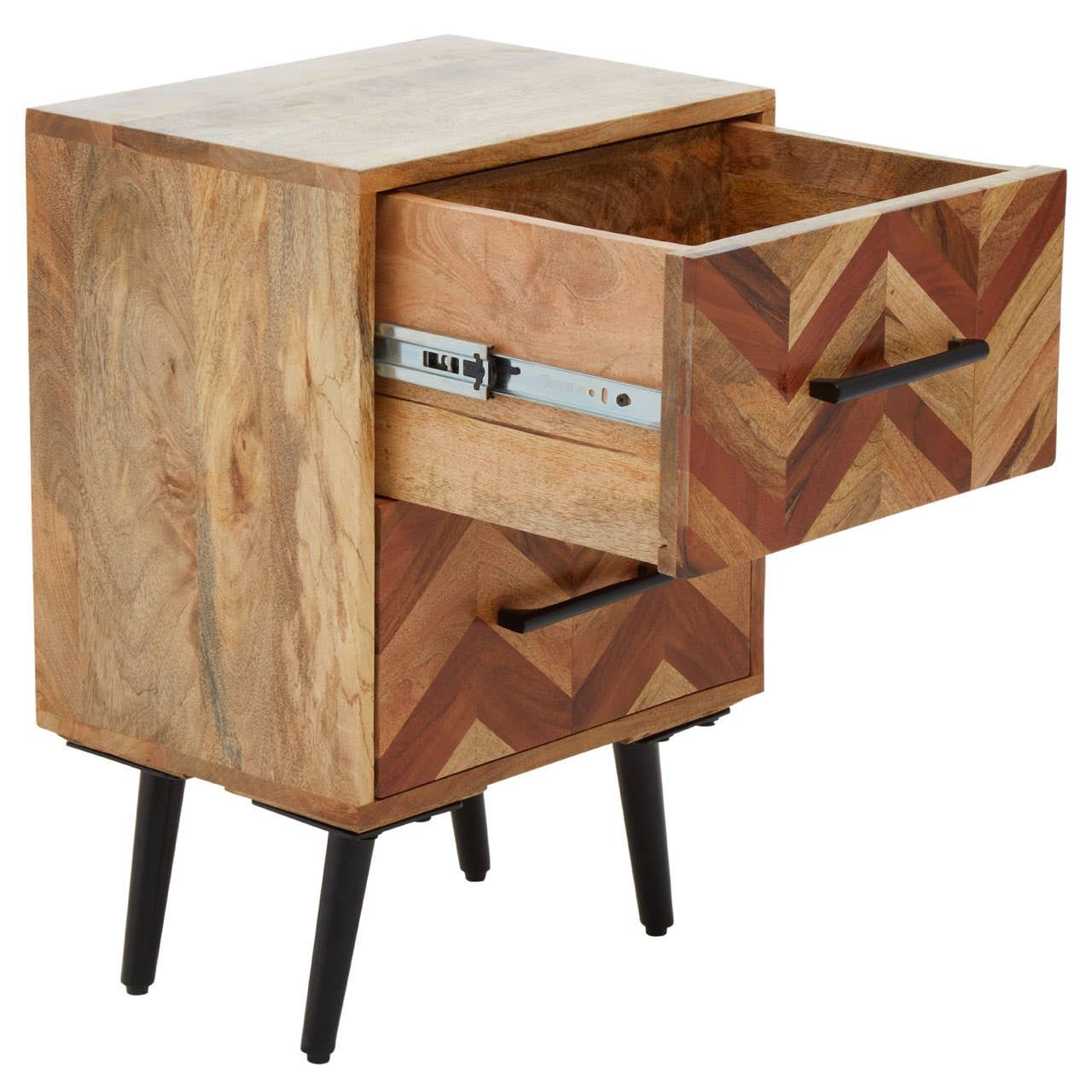 Bonnaire Two Drawer Bedside Table in Mango Wood 8 Bonnaire Two Drawer Bedside Table in Mango Wood - Image 5
