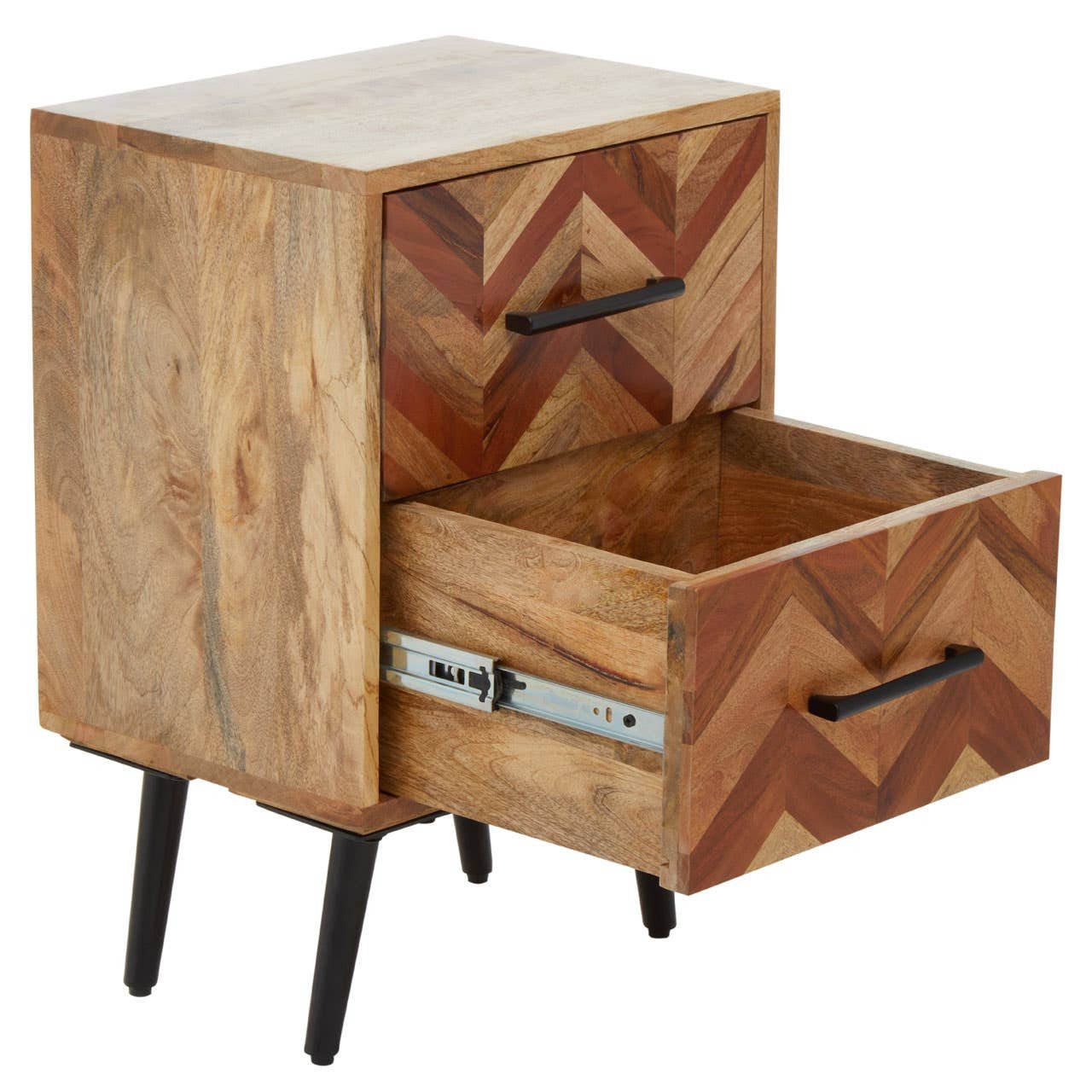 Bonnaire Two Drawer Bedside Table in Mango Wood 9 Bonnaire Two Drawer Bedside Table in Mango Wood - Image 6