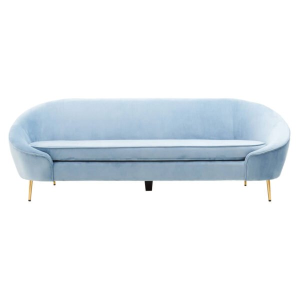 Yasminé 3 Seat Aqua Blue Velvet Sofa