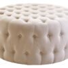 Haverly Beige Velvet Round Tufted Footstool 2 5528673 01 09649