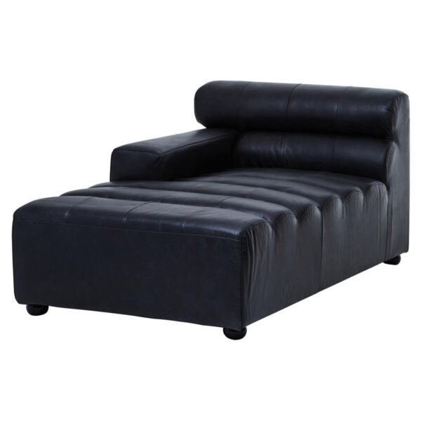 Kingscourt Antique Black Left Arm Leather Modular Chaise Sofa