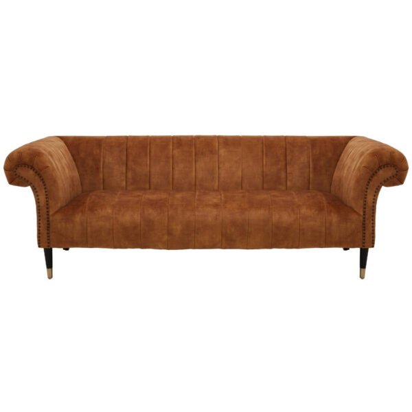 Stonefield Three Seat Gold Velvet Sofa