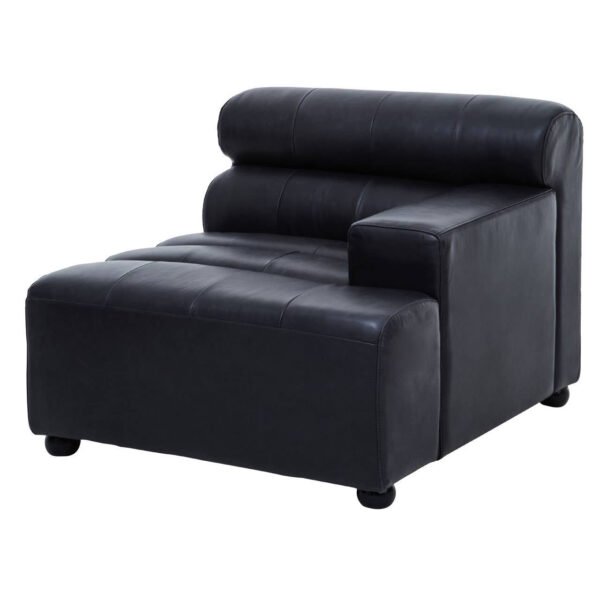 Kingscourt Right Arm Antique Black Leather Modular Sofa
