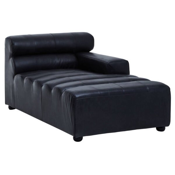 Kingscourt Antique Black Right Arm Leather Modular Chaise Sofa