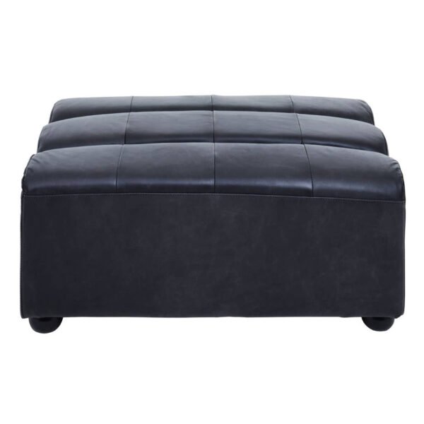Kingscourt Distressed Slate Leather Ottoman