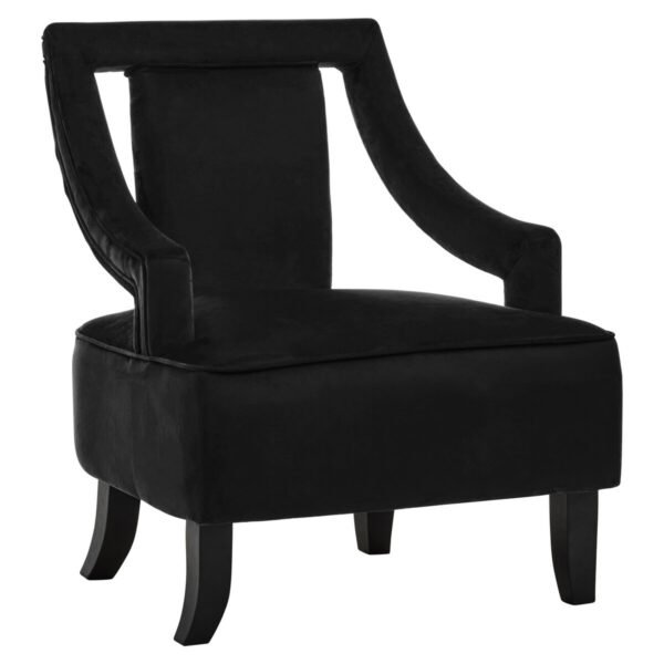 Flint Black Velvet Chair