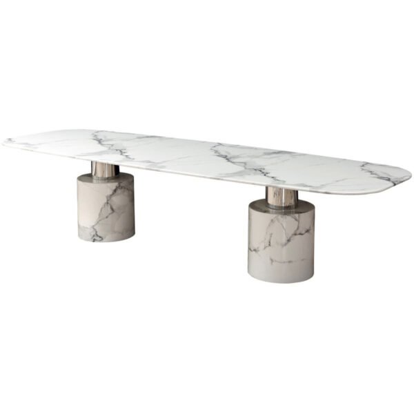 Selvino White Marble Dining Table
