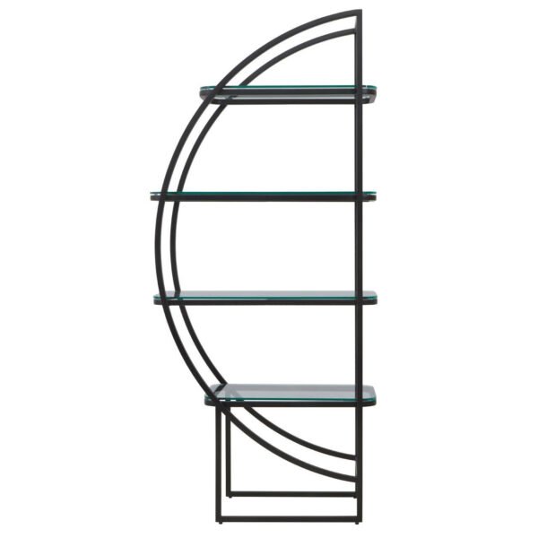Vantoria Left Half Moon Black Shelf Unit